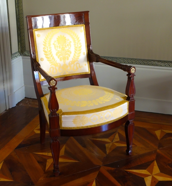 Empire mahogany and ormolu armchair - early 19th century