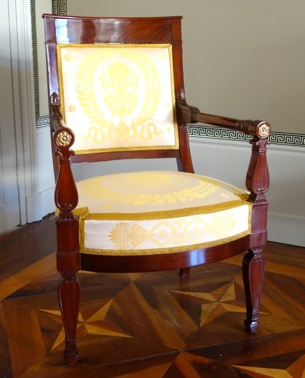 Empire mahogany and ormolu armchair - early 19th century