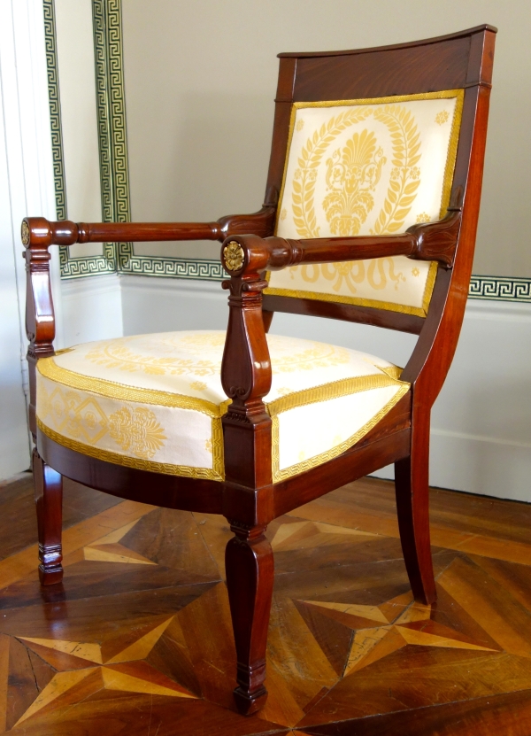 Empire mahogany and ormolu armchair - early 19th century