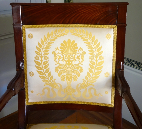 Empire mahogany and ormolu armchair - early 19th century
