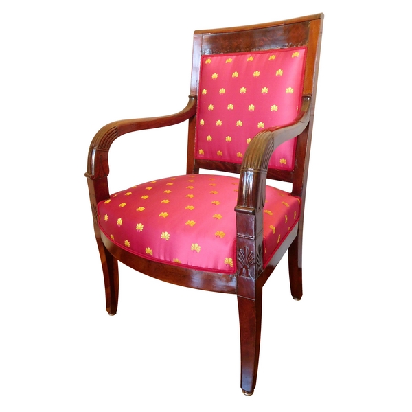 Empire mahogany armchair circa 1815, totally restored