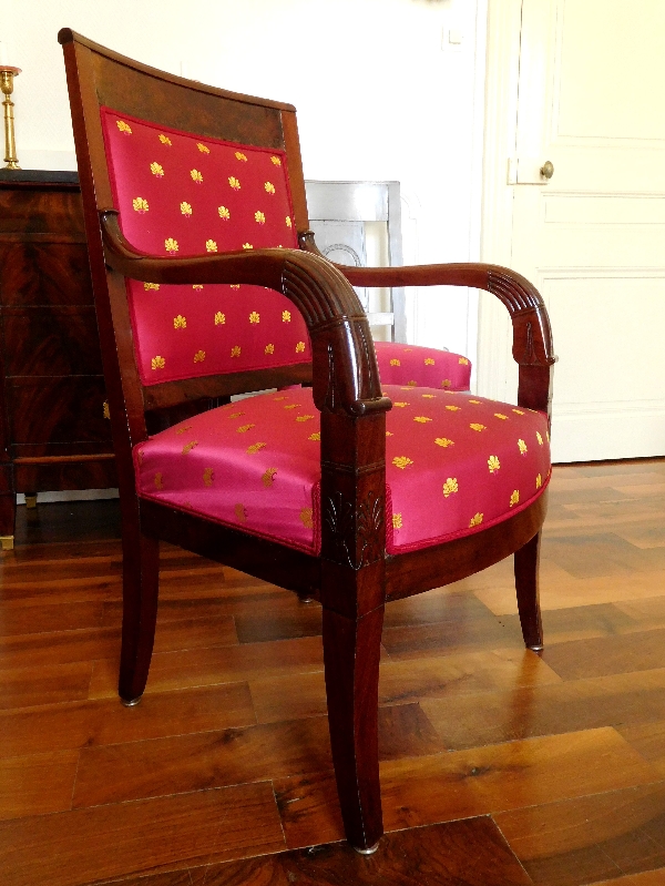 Empire mahogany armchair circa 1815, totally restored
