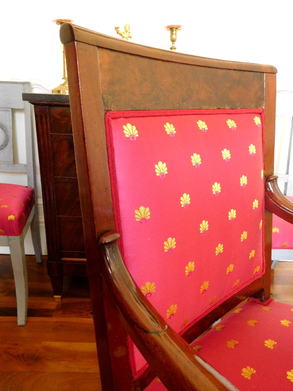 Empire mahogany armchair circa 1815, totally restored
