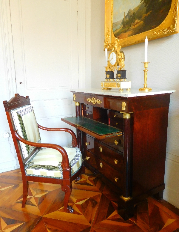 Jacob Desmalter : Empire mahogany armchair, stamped, early 19th century circa 1820