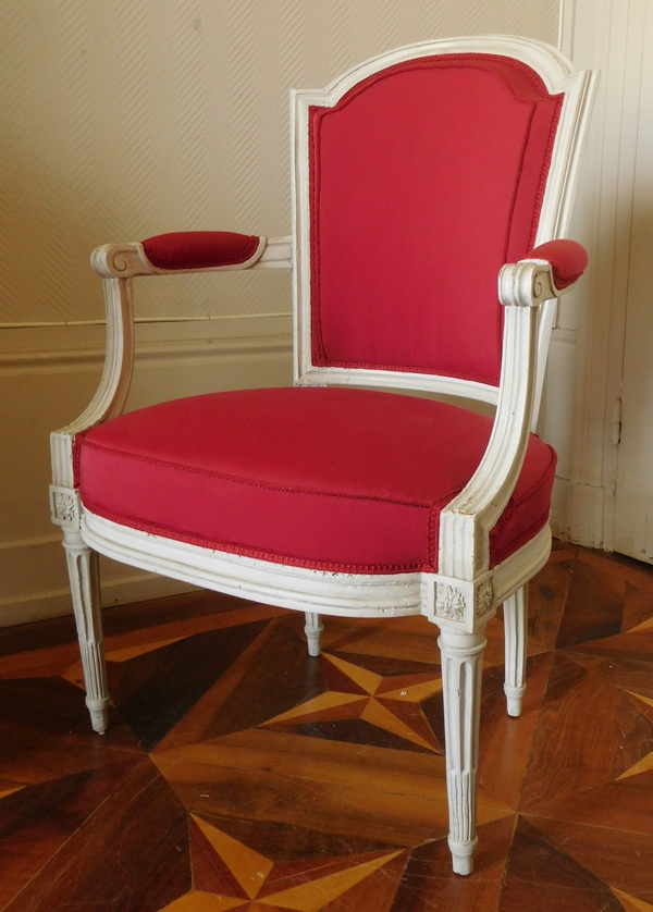 Louis XVI cabriolet armchair stamped Gautron, 18th century