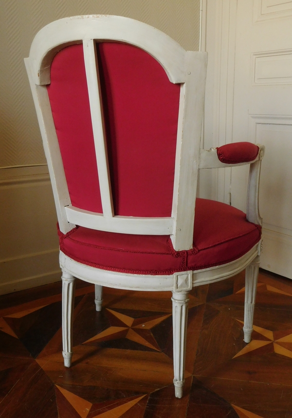 Marc Gautron : fauteuil cabriolet d'époque Louis XVI estampillé