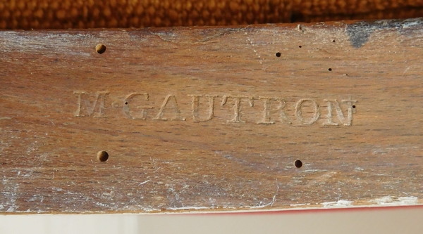 Louis XVI cabriolet armchair stamped Gautron, 18th century