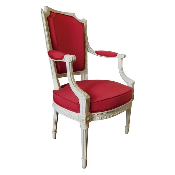 Henri Jacob : fauteuil cabriolet d'époque Louis XVI très finement sculpté - estampillé