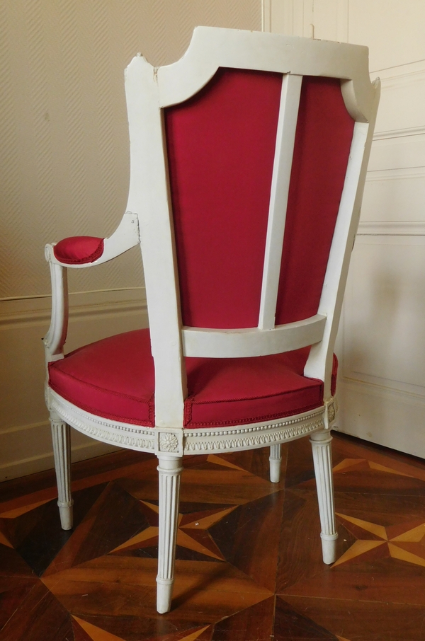 Henri Jacob : fauteuil cabriolet d'époque Louis XVI très finement sculpté - estampillé