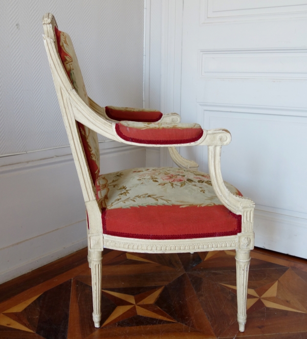 Louis XVI so-called a la Reine armchair, 18th century - stamped Claude Sené