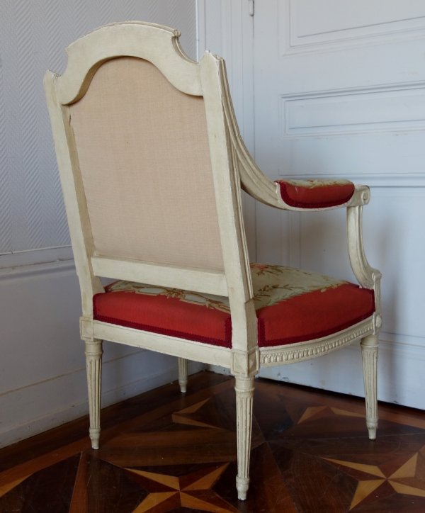 Louis XVI so-called a la Reine armchair, 18th century - stamped Claude Sené