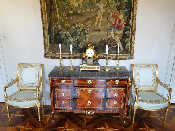 Pair of gilt wood armchairs - France circa 1796-1799 attributed to Jacob