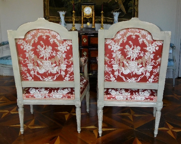 Pair of Louis XVI much sophisticated armchairs - France 18th century circa 1780