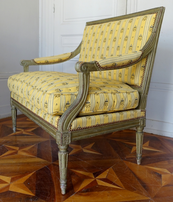 Canapé marquise d'époque Louis XVI en bois laqué - XVIIIe siècle