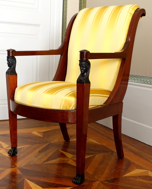 Mobilier de salon en acajou d'époque Directoire Consulat attribué à Demay
