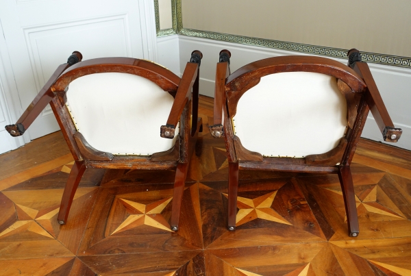 Mobilier de salon en acajou d'époque Directoire Consulat attribué à Demay