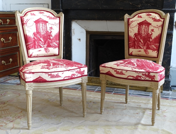 Claude Sene : set of 4 Louis XVI seats, armchairs and chairs - stamped