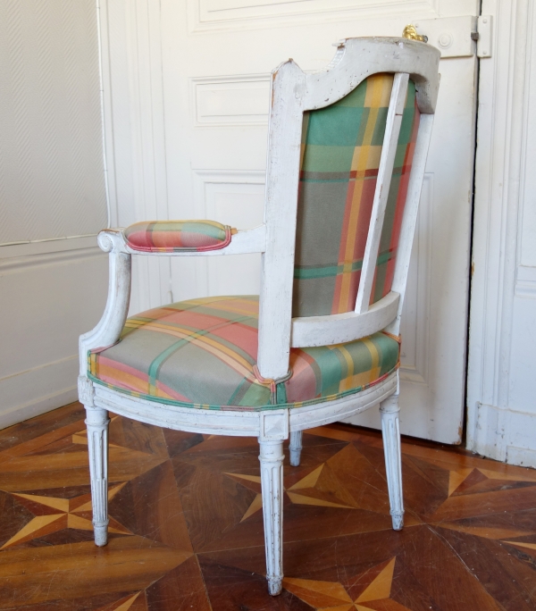 Pair of Louis XVI lacquered cabriolet armchairs, late 18th century circa 1780