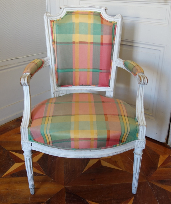 Pair of Louis XVI lacquered cabriolet armchairs, late 18th century circa 1780