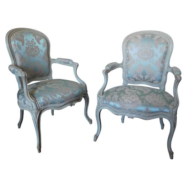 Pierre-François-Joseph Corbisier : pair of Louis XV cabriolet armchairs - stamped