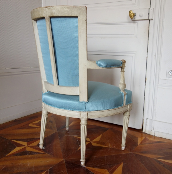 Pair of Louis XVI lacquered cabriolet armchairs, late 18th century circa 1785