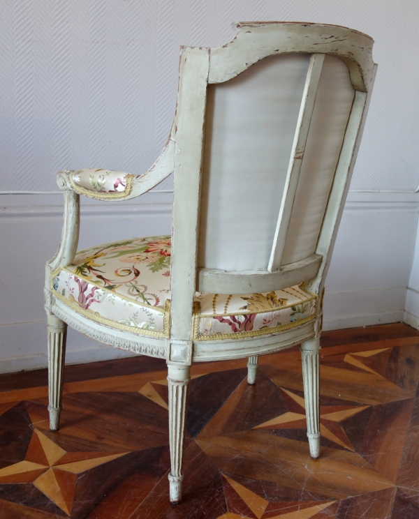 Pair of Louis XVI cabriolet armchairs stamped Claude Sene, 18th century