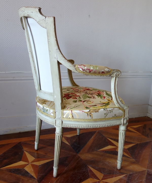 Pair of Louis XVI cabriolet armchairs stamped Claude Sene, 18th century