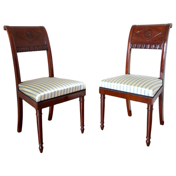 Pair of mahogany chairs attributed to Jacob, late 18th century