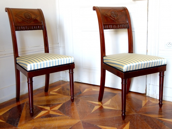 Pair of mahogany chairs attributed to Jacob, late 18th century