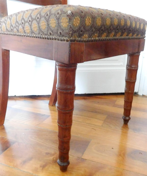 Pair of Empire mahogany chairs attributed to Jacob Desmalter