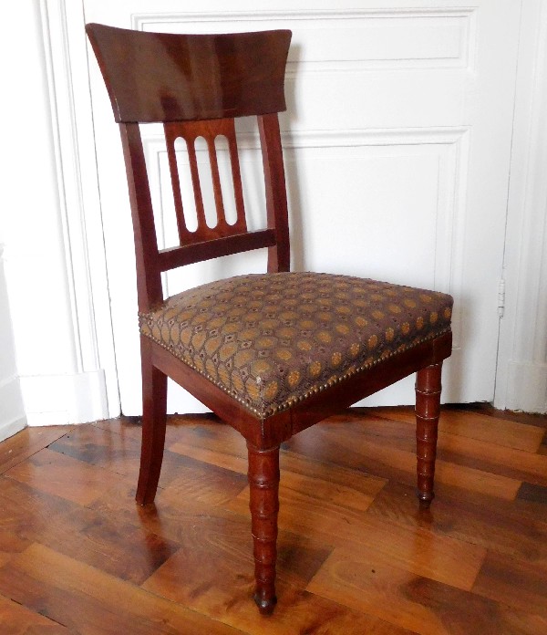 Pair of Empire mahogany chairs attributed to Jacob Desmalter