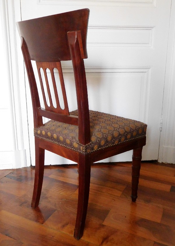 Pair of Empire mahogany chairs attributed to Jacob Desmalter