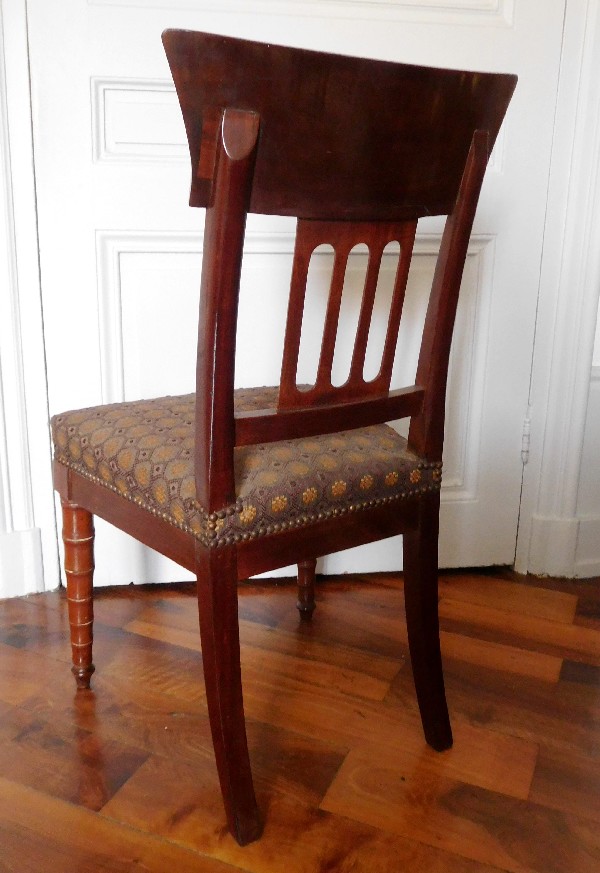 Paire de chaises en acajou à l'Antique d'époque Consulat, attribuées à Jacob Desmalter