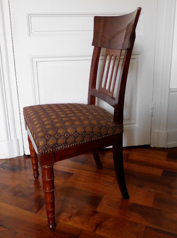 Pair of Empire mahogany chairs attributed to Jacob Desmalter