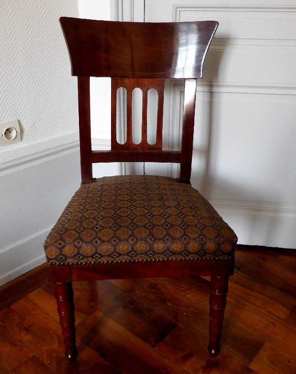 Paire de chaises en acajou à l'Antique d'époque Consulat, attribuées à Jacob Desmalter