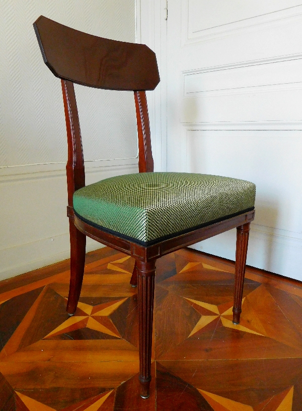 Pair of Directoire style mahogany chairs after Georges Jacob