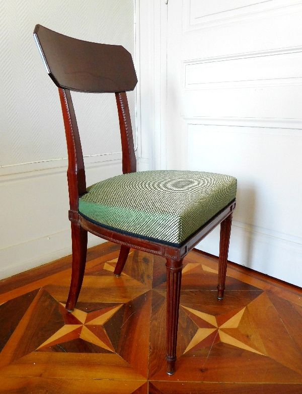 Pair of Directoire style mahogany chairs after Georges Jacob