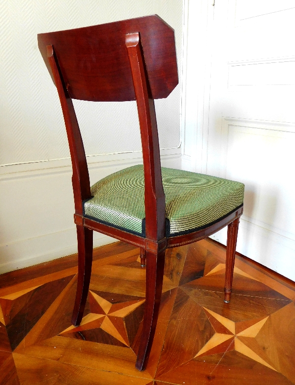 Pair of Directoire style mahogany chairs after Georges Jacob