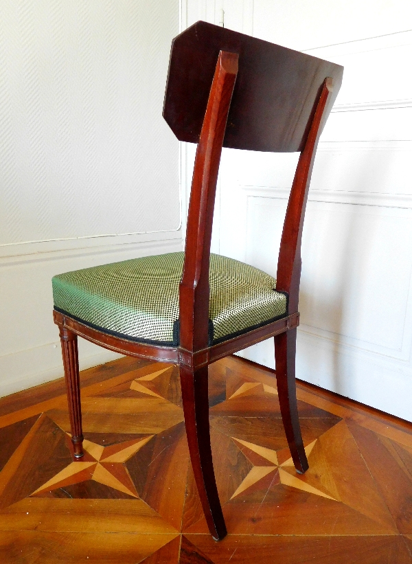 Pair of Directoire style mahogany chairs after Georges Jacob