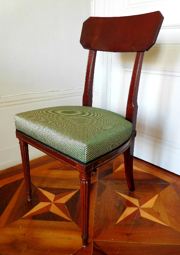 Pair of Directoire style mahogany chairs after Georges Jacob