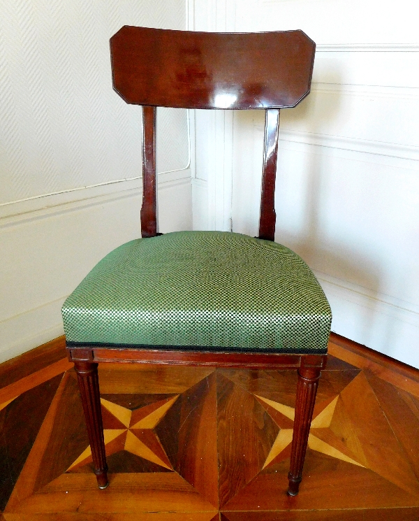 Pair of Directoire style mahogany chairs after Georges Jacob