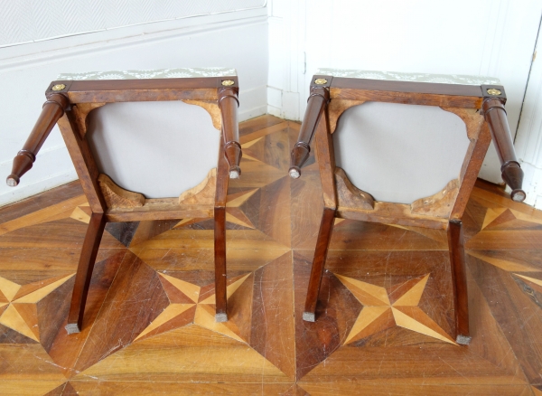 Pair of mahogany chairs, late 18th century circa 1795 - Georges Jacob