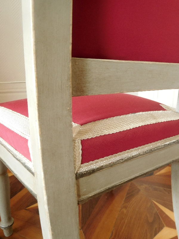 Pair of Empire chairs stamped Jacob Desmalter, Chateau de Fontainebleau