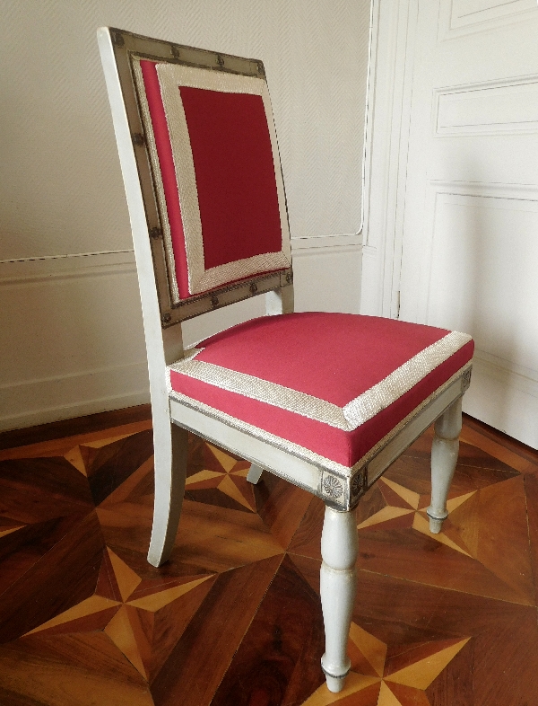 Pair of Empire chairs stamped Jacob Desmalter, Chateau de Fontainebleau