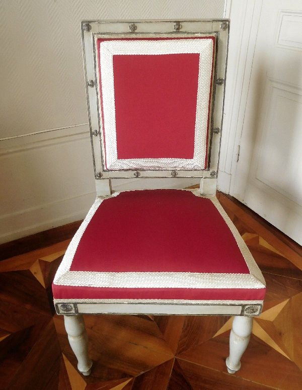 Pair of Empire chairs stamped Jacob Desmalter, Chateau de Fontainebleau