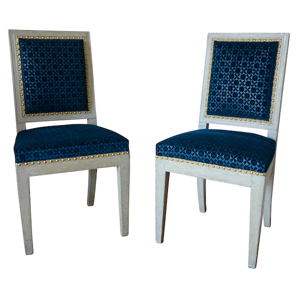 Jacob Frères, Palais des Tuileries : pair of Consulate chairs stamped