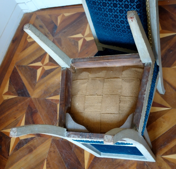 Jacob Frères, Palais des Tuileries : pair of Consulate chairs stamped