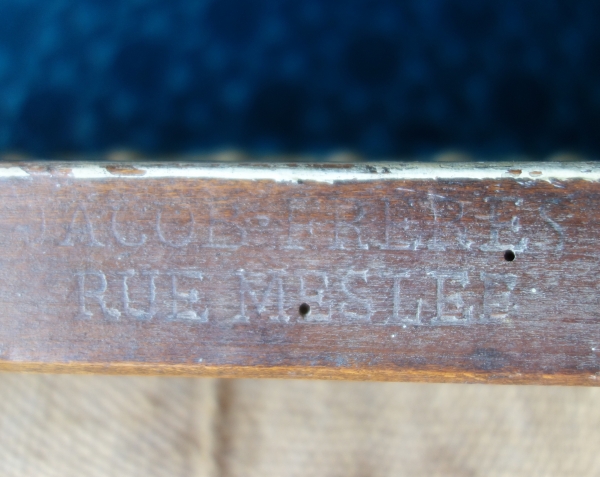 Jacob Frères, Palais des Tuileries : pair of Consulate chairs stamped