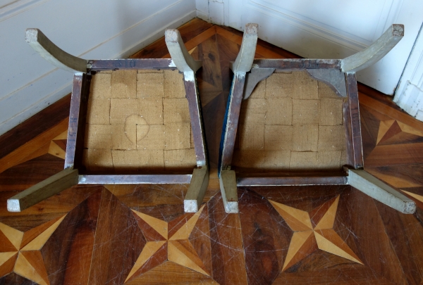 Jacob Frères, Palais des Tuileries : pair of Consulate chairs stamped