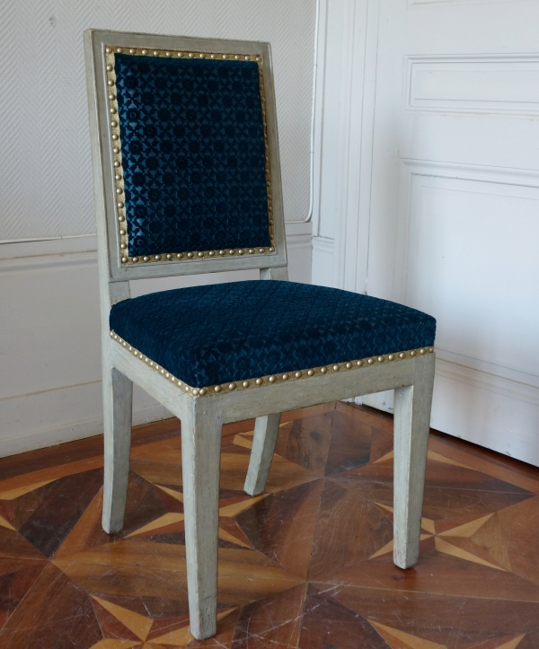 Jacob Frères, Palais des Tuileries : paire de chaises d'époque Consulat estampillées, numéros d'inventaire